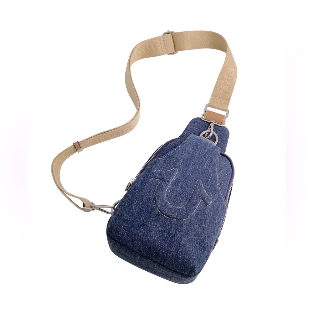 NWT! TRUE RELIGION DENIM SLING BAG! PERFECT FOR HANDS FREE ACTIVITIES! 5 ⭐️… - Picture 2 of 8